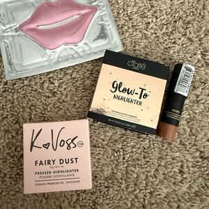 k Voss Highlighter , ciate highlighter and nudestix bronzer + lip mask lot of 4
